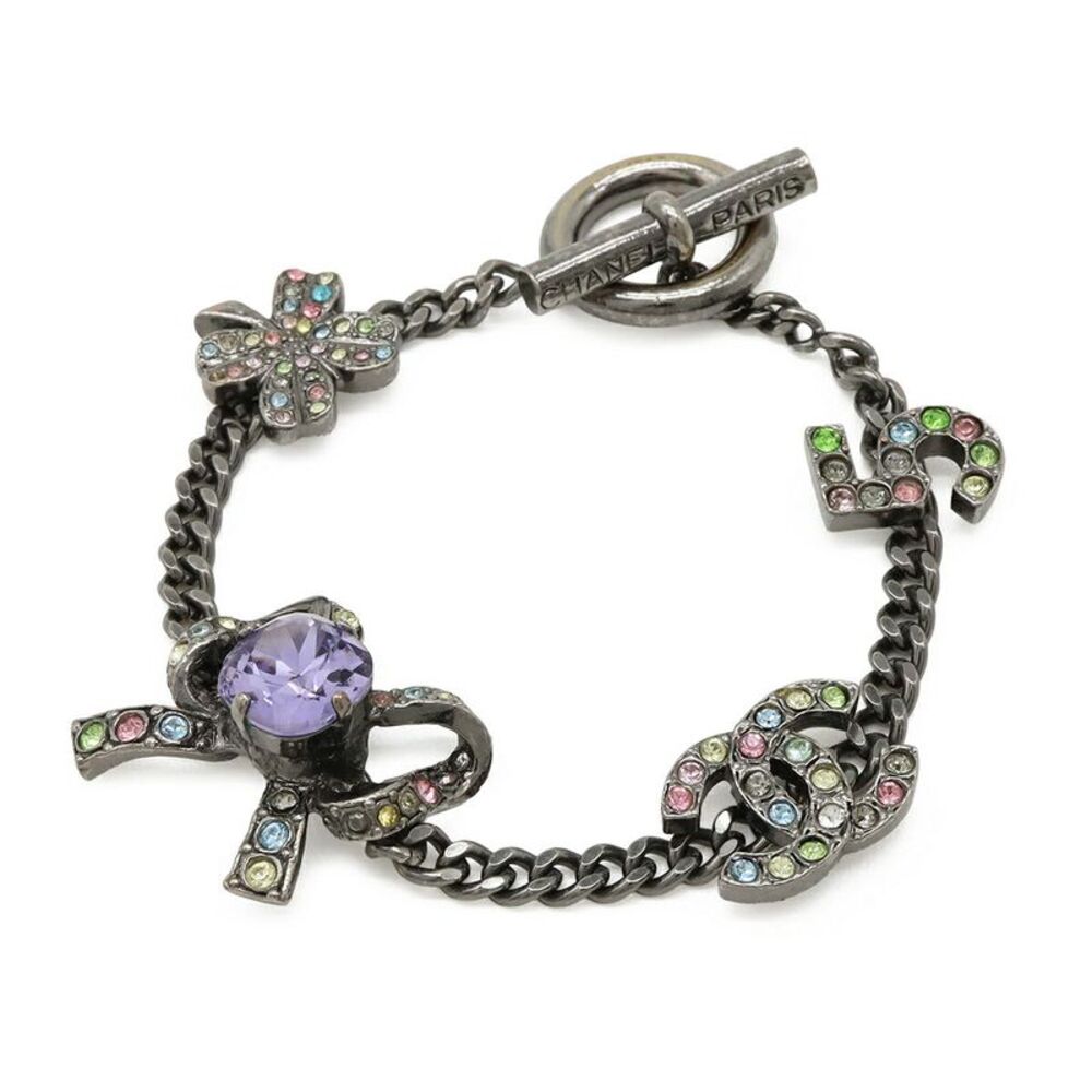 Chanel No.5 Ribbon Clover Bracelet Metal Crystal